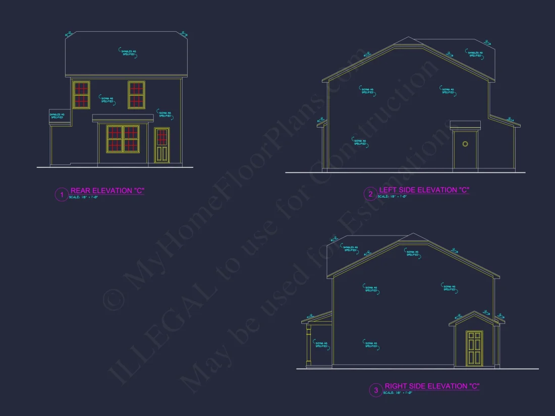 Modern 2-Story house Plan with CAD Architecture and Floor Designs