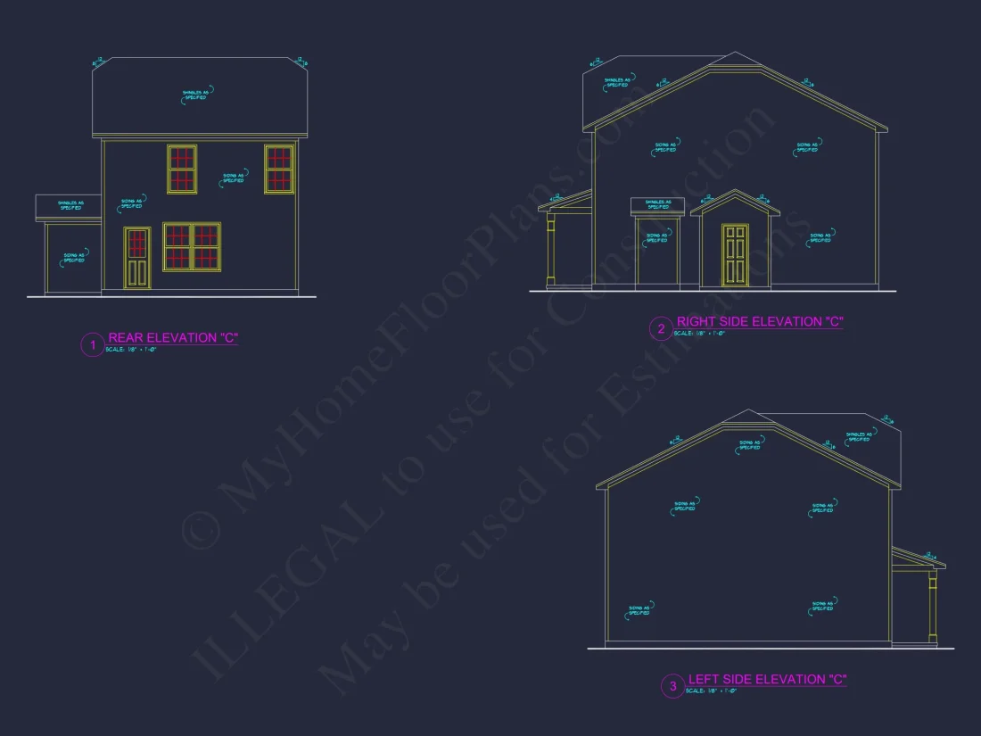 Modern 2-Story house Plan with CAD Architecture and Floor Designs