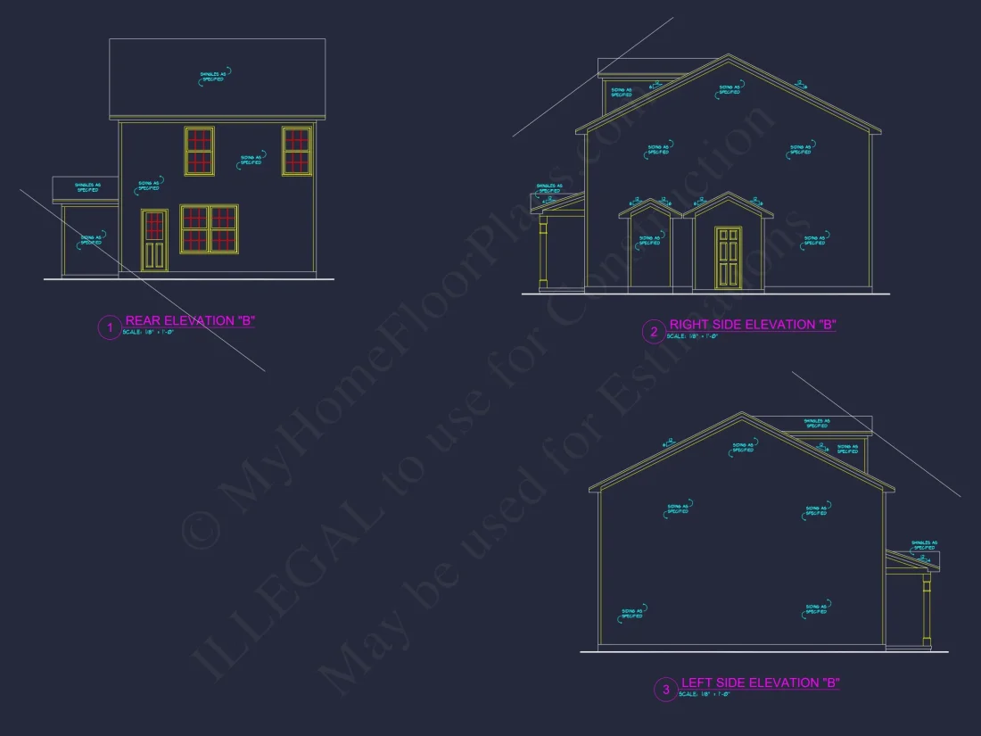 Modern 2-Story house Plan with CAD Architecture and Floor Designs