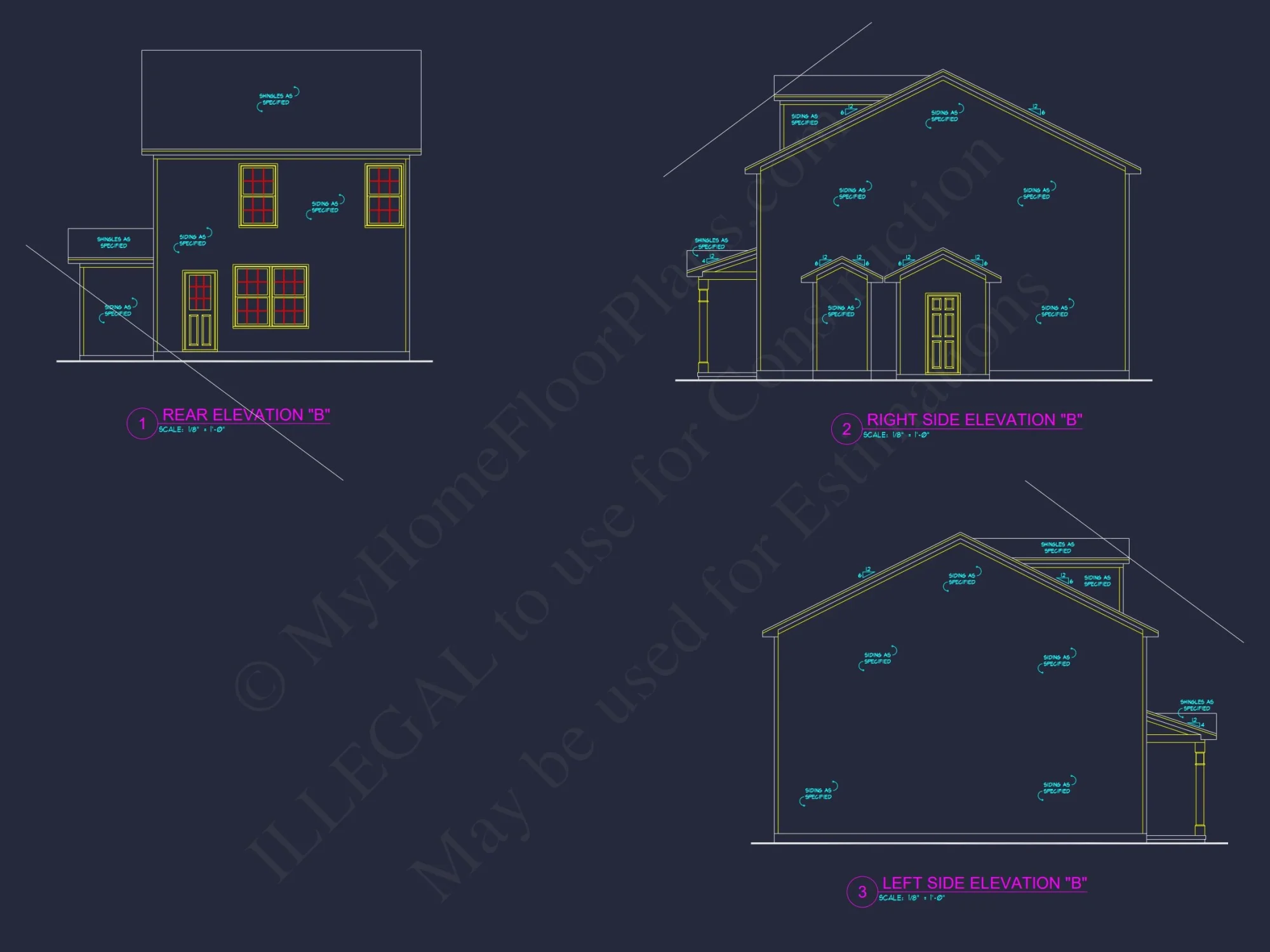 Modern 2-Story house Plan with CAD Architecture and Floor Designs