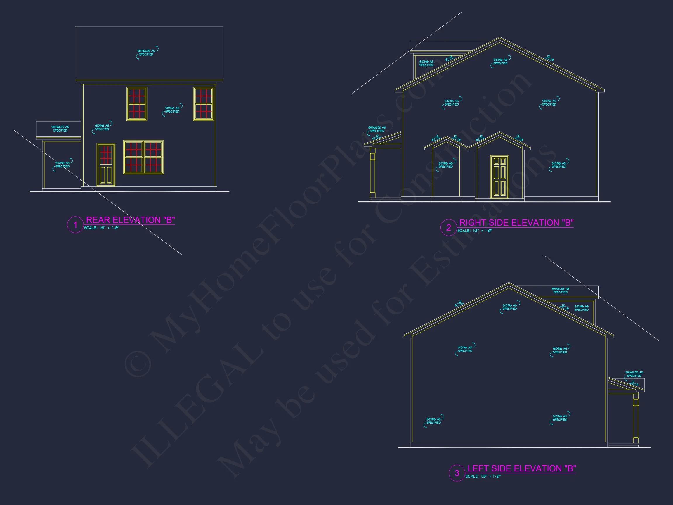 Modern 2-Story house Plan with CAD Architecture and Floor Designs
