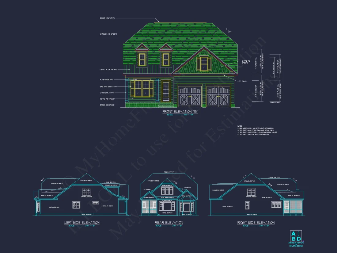 Beautiful 1.5-Story house Plan with CAD Designs & Floor Plan