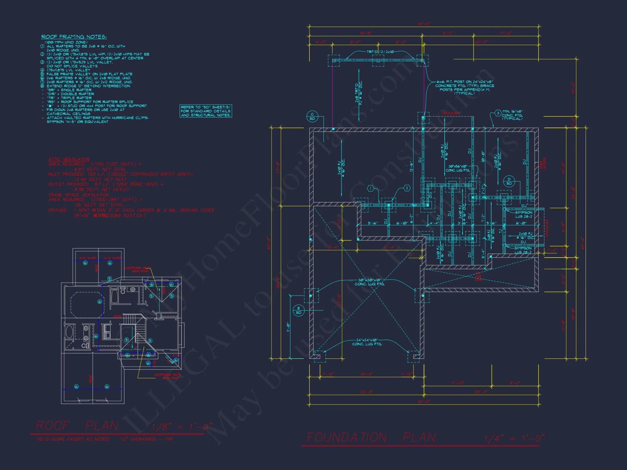 2-Story house Plan with 3 Bedrooms, CAD Designs & Blueprint