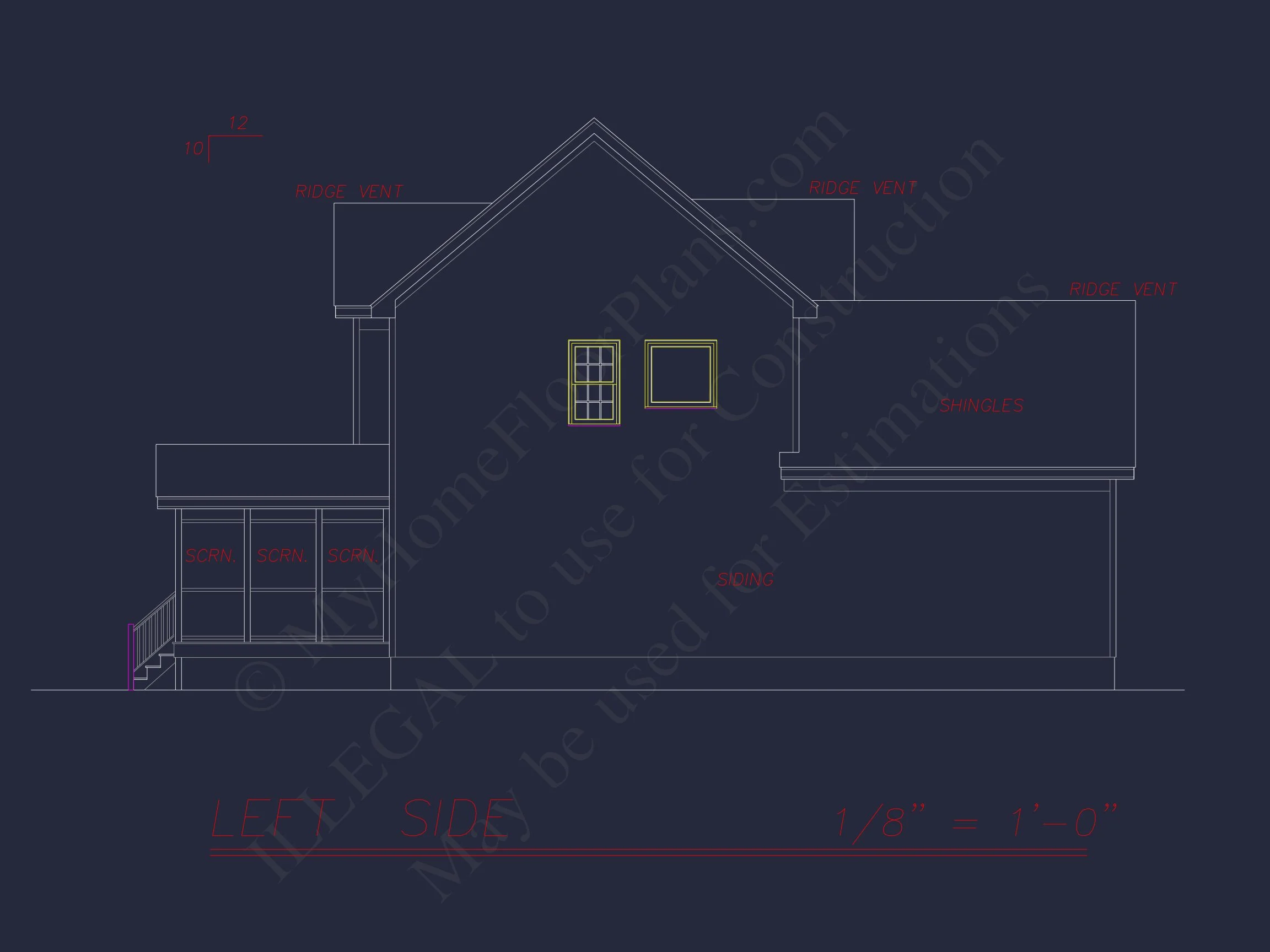 9-1815 HOUSE PLAN -Traditional Home Plan - 3-Bed, 2.5-Bath, 1,950 SF 5 2-Story house Plan with 3 Bedrooms, CAD Designs & Blueprint