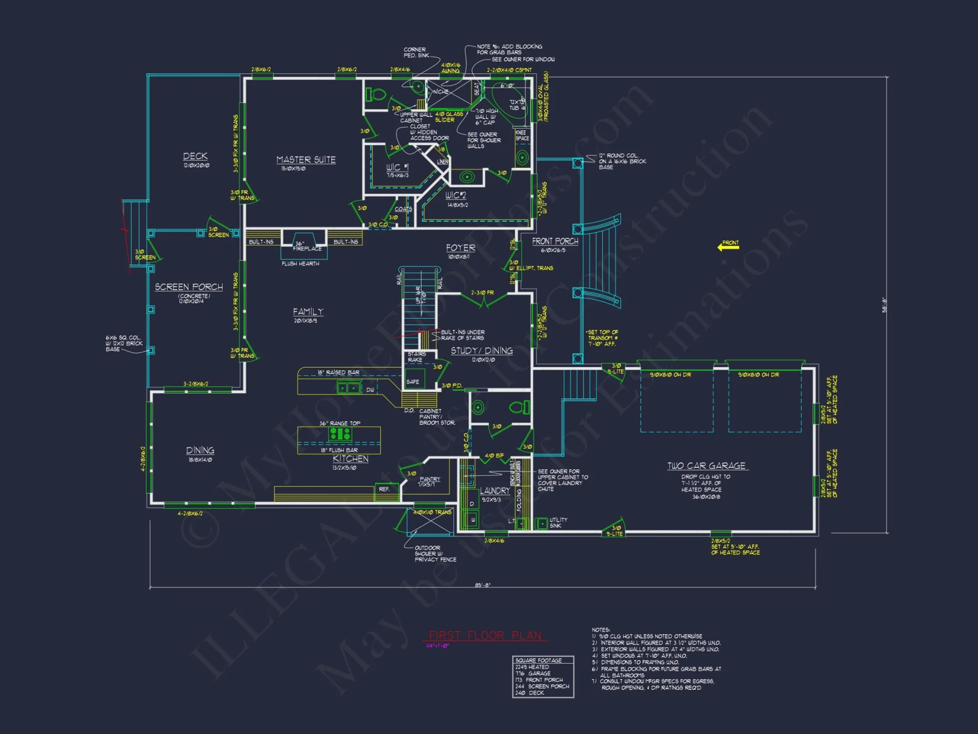 Elegant house Plan with 2 Stories and Colonial Farmhouse Style