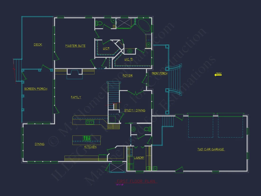 Elegant house Plan with 2 Stories and Colonial Farmhouse Style