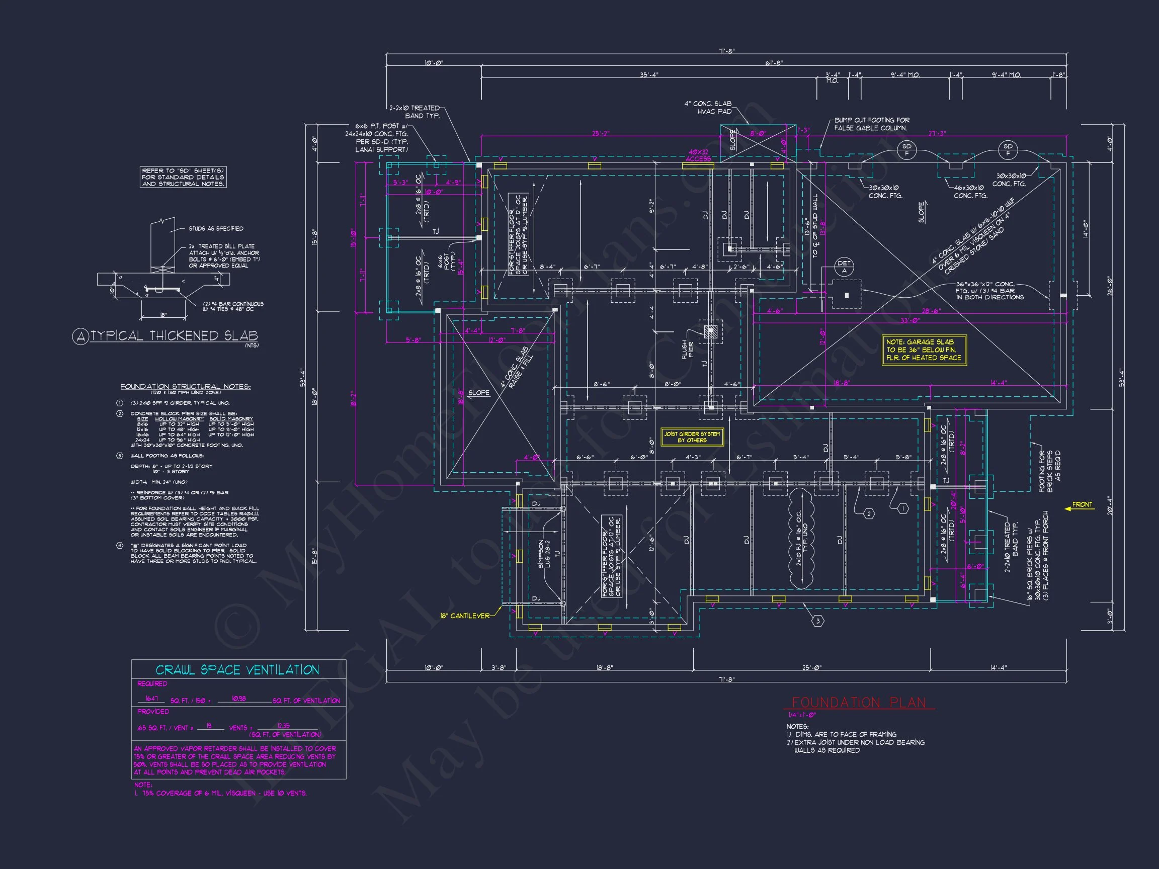9-1429 HOUSE PLAN -Colonial Home Plan - 4-Bed, 3-Bath, 2,850 SF 16 1663 SqFt