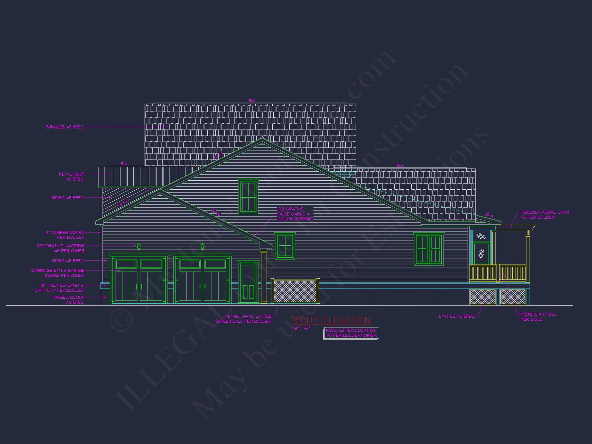 9-1429 HOUSE PLAN -Colonial Home Plan - 4-Bed, 3-Bath, 2,850 SF 7 2-Story 3-Bedroom Country house Plan w/Island Kitchen & Lanai