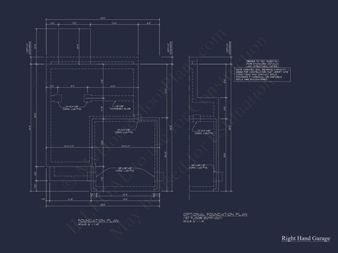Craftsman house Floor Plan with 2 Stories and 3 Bedrooms