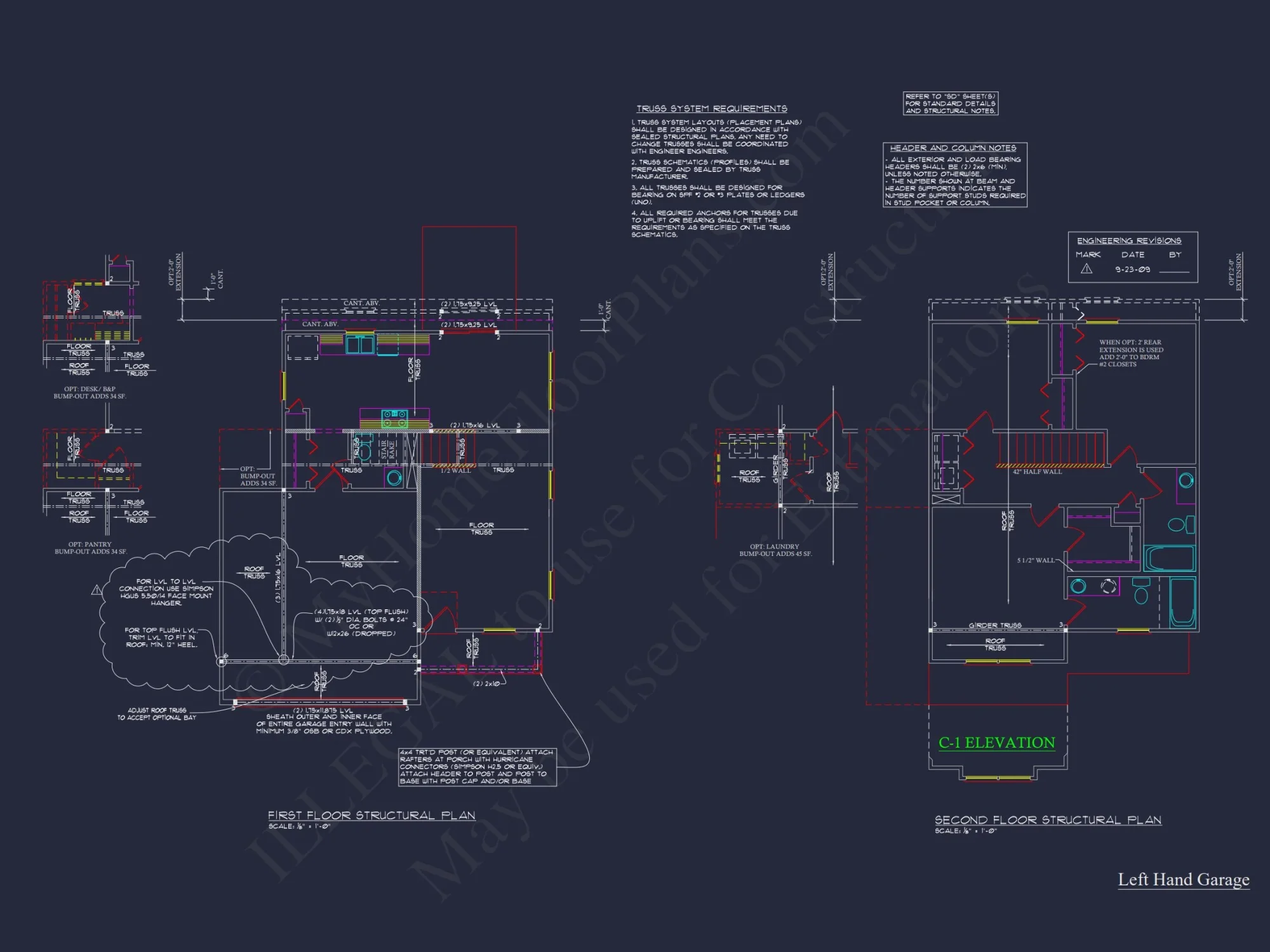 Craftsman house Floor Plan with 2 Stories and 3 Bedrooms