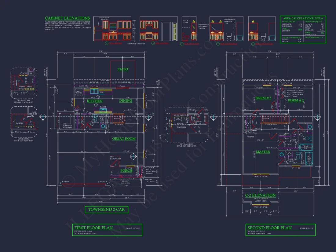 Craftsman house Floor Plan with 2 Stories and 3 Bedrooms