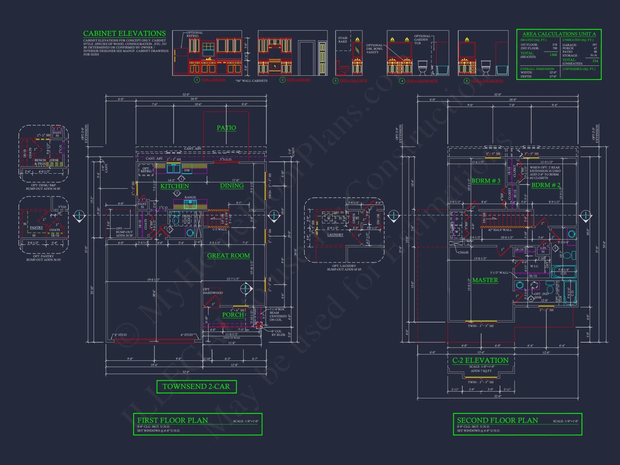 Craftsman house Floor Plan with 2 Stories and 3 Bedrooms