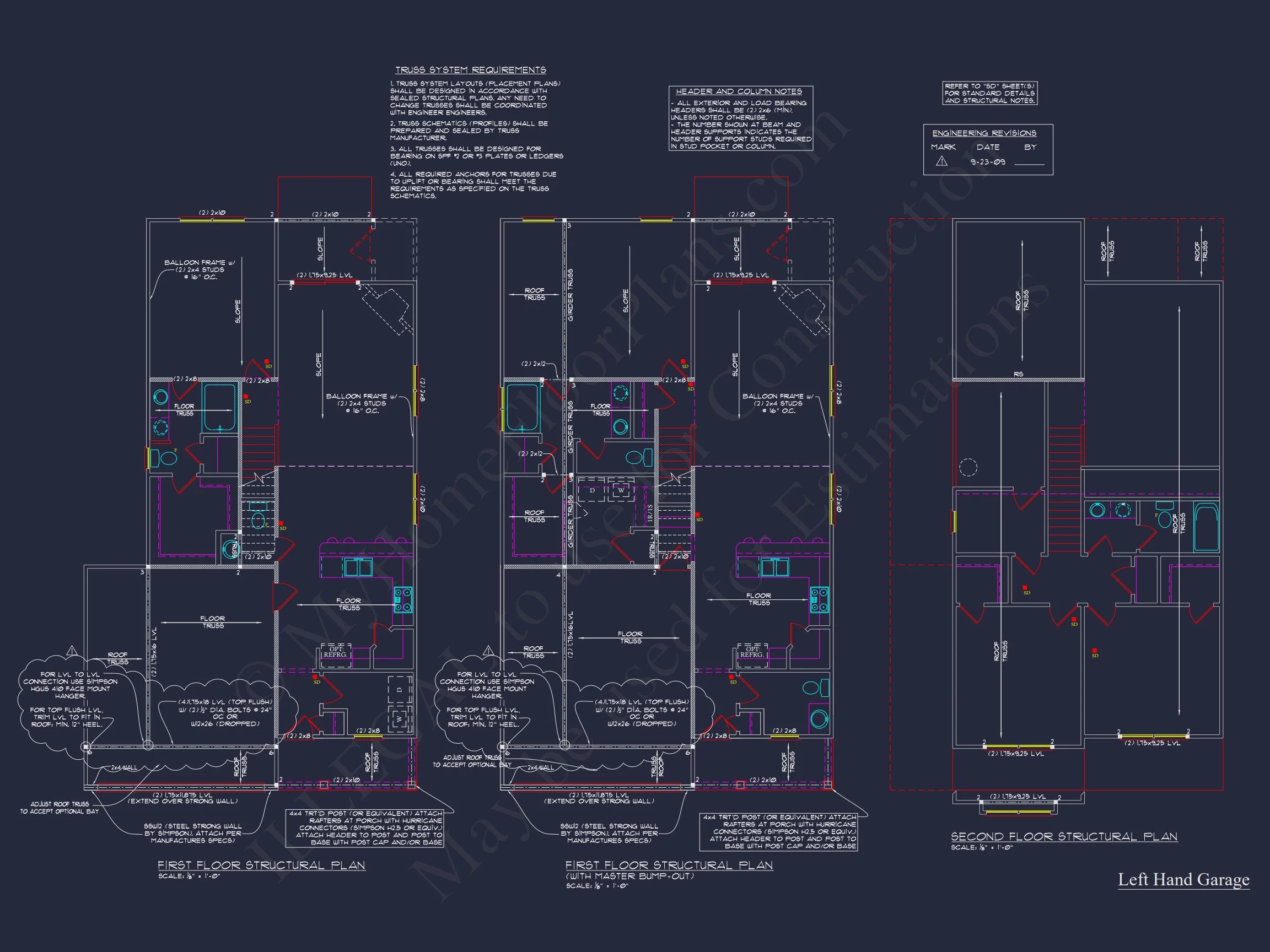 9-1312 HOUSE PLAN -Traditional Home Plan - 3-Bed, 2-Bath, 1,566 SF 19 CAD & Blueprint