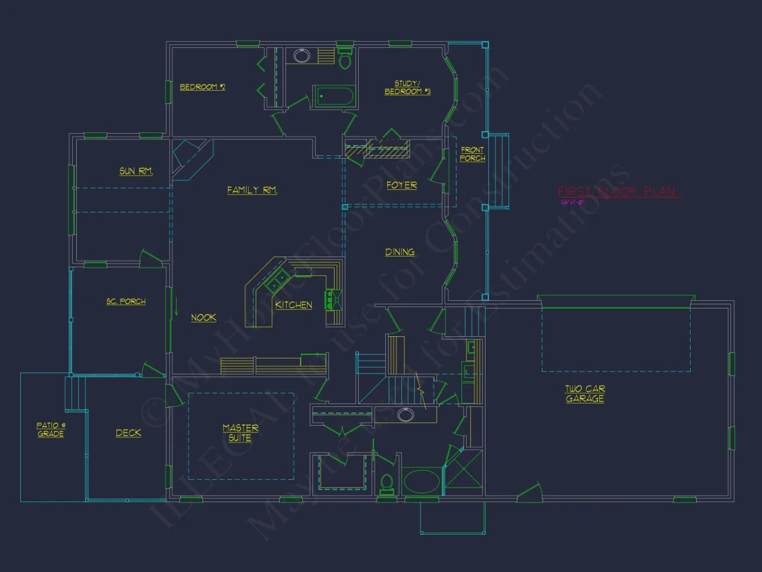 Spacious 2-Story house Plan with 3 Bedrooms and Bonus Room