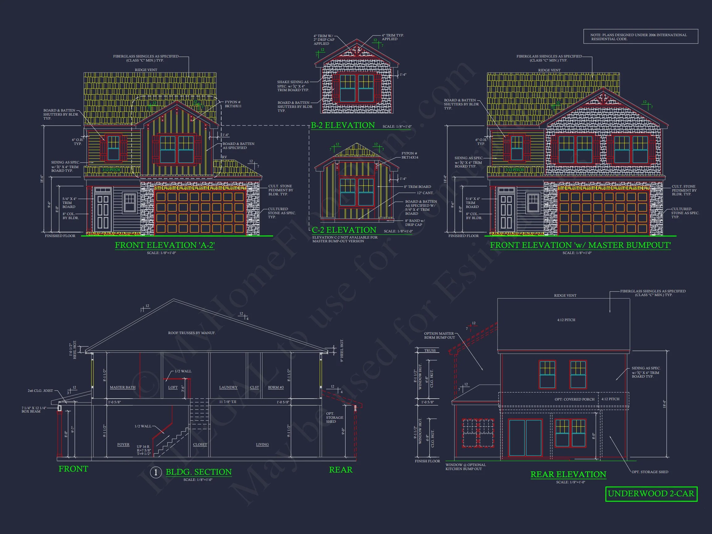 9-1289 HOUSE PLAN -Traditional Colonial Home Plan - 3-Bed, 2.5-Bath, 2,050 SF 6 Modern Craftsman house Plan with CAD Floor Plans and Designs