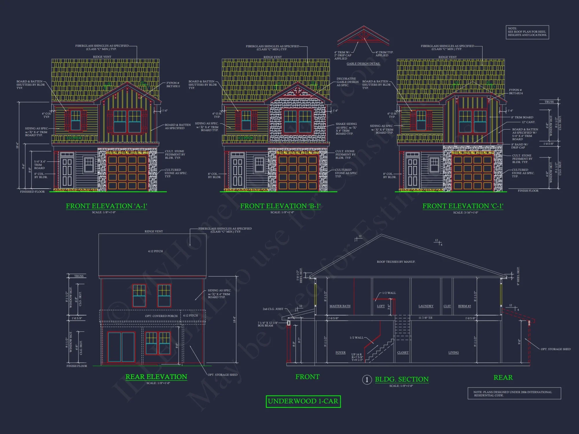 Modern Craftsman house Plan with CAD Floor Plans and Designs