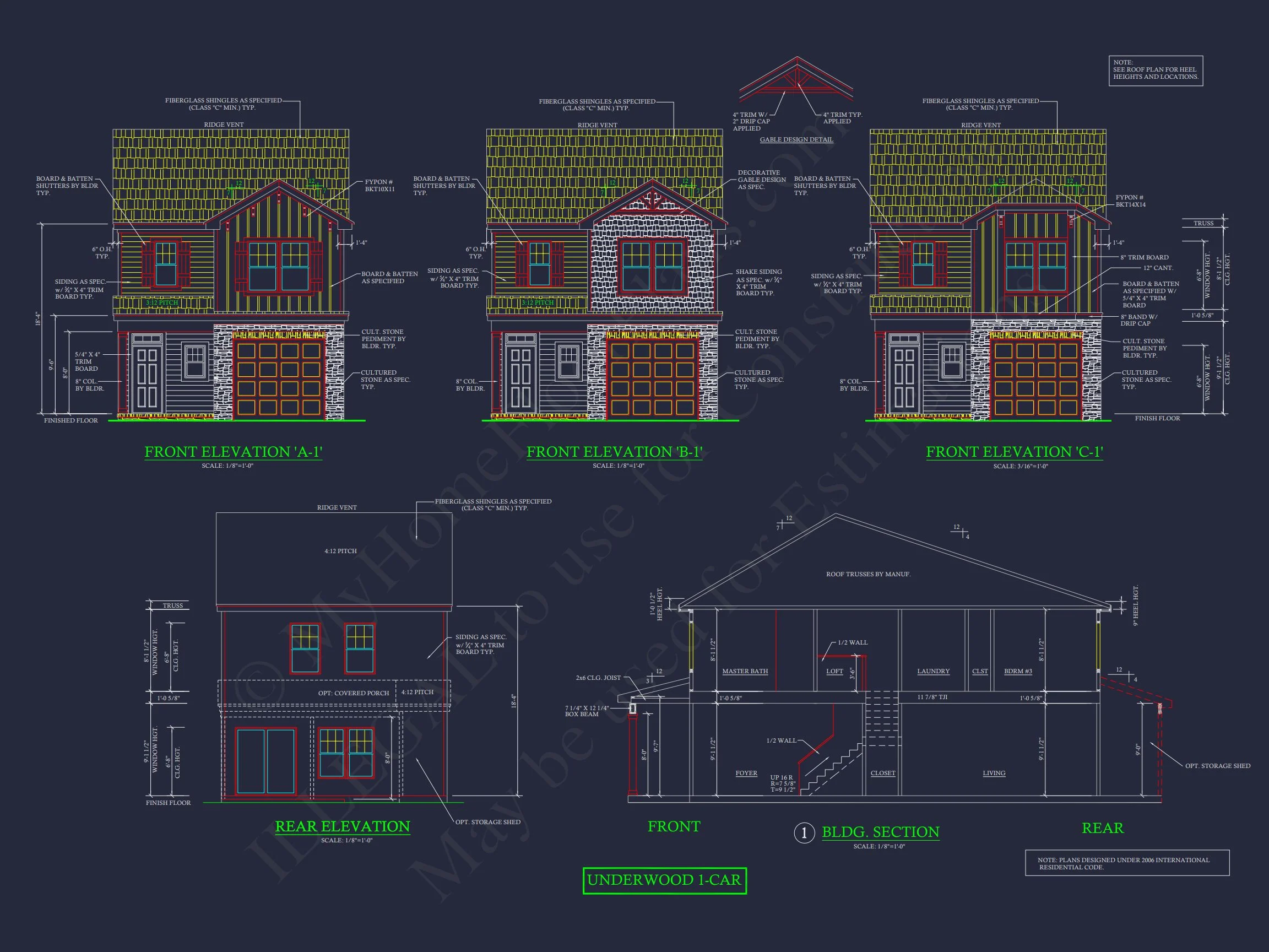 9-1289 HOUSE PLAN -Traditional Colonial Home Plan - 3-Bed, 2.5-Bath, 2,050 SF 3 Modern Craftsman house Plan with CAD Floor Plans and Designs