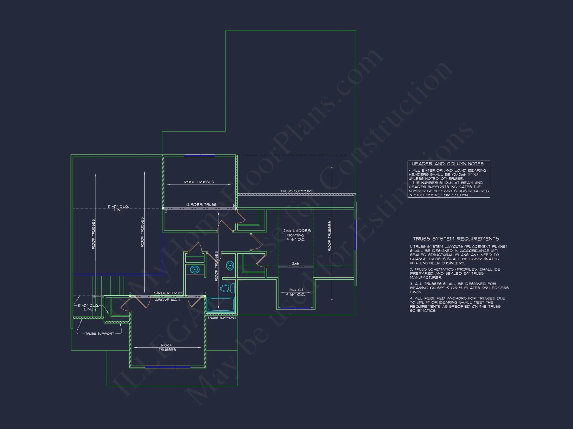 Modern house Plan with 2-Story Blueprint & CAD Designs