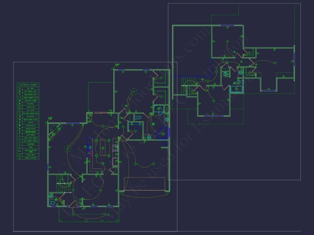 Modern house Plan with 2-Story Blueprint & CAD Designs