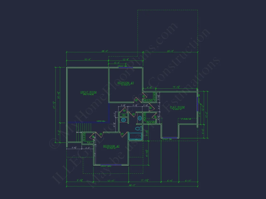 Modern house Plan with 2-Story Blueprint & CAD Designs