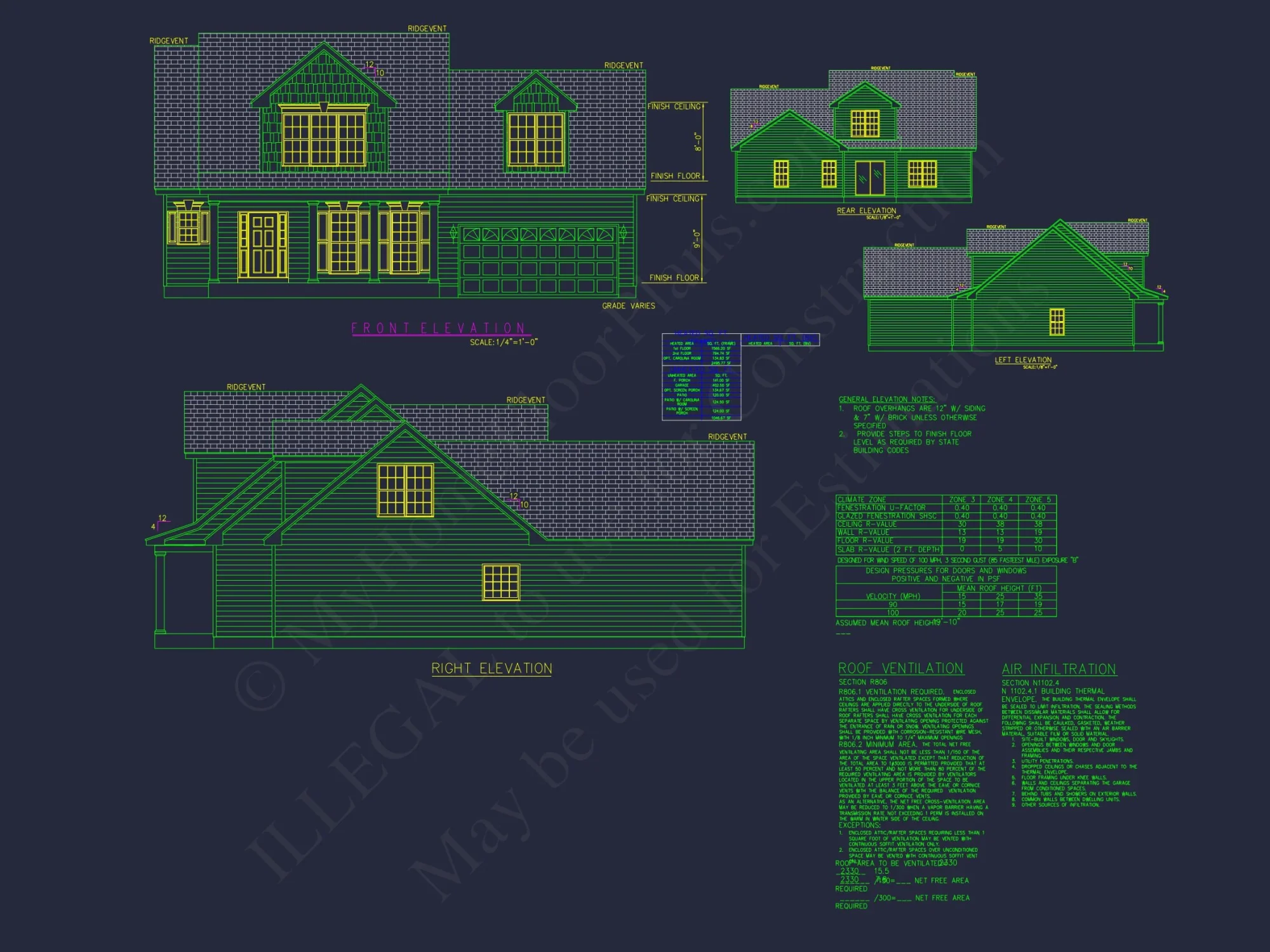 Modern house Plan with 2-Story Blueprint & CAD Designs