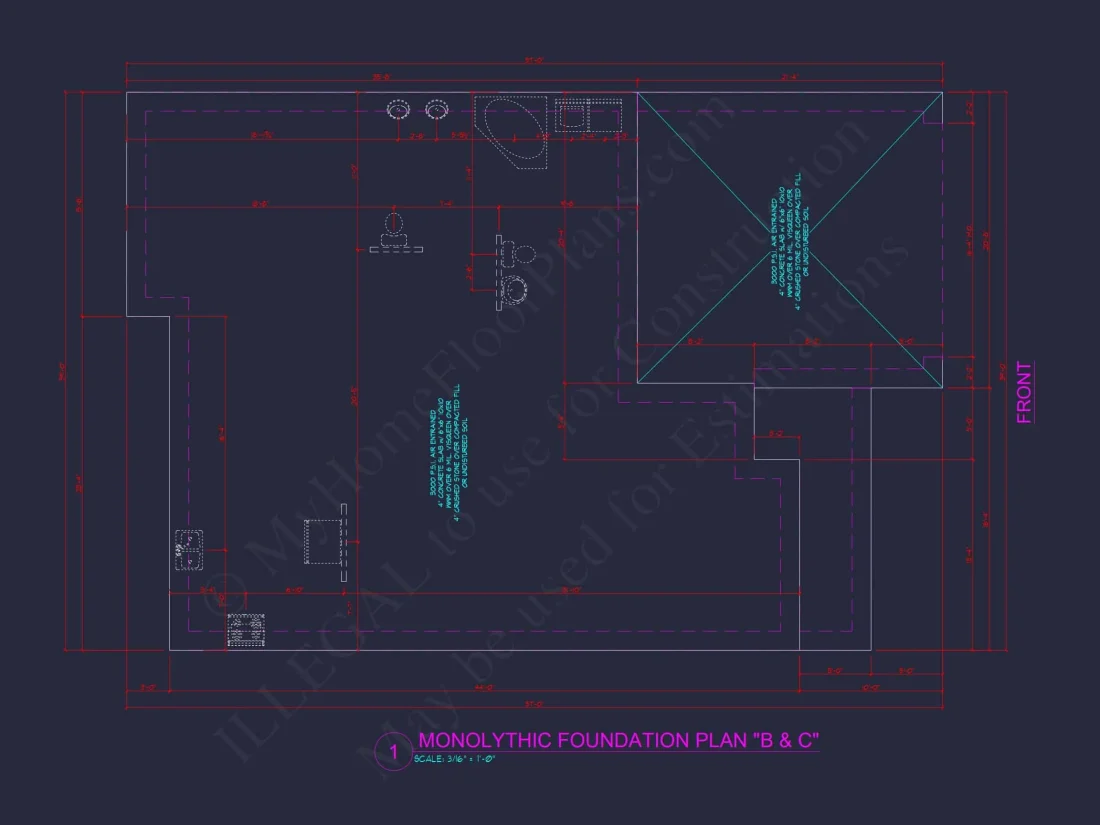 Traditional house Plan with 4 Beds, 2.5 Baths, and CAD Designs