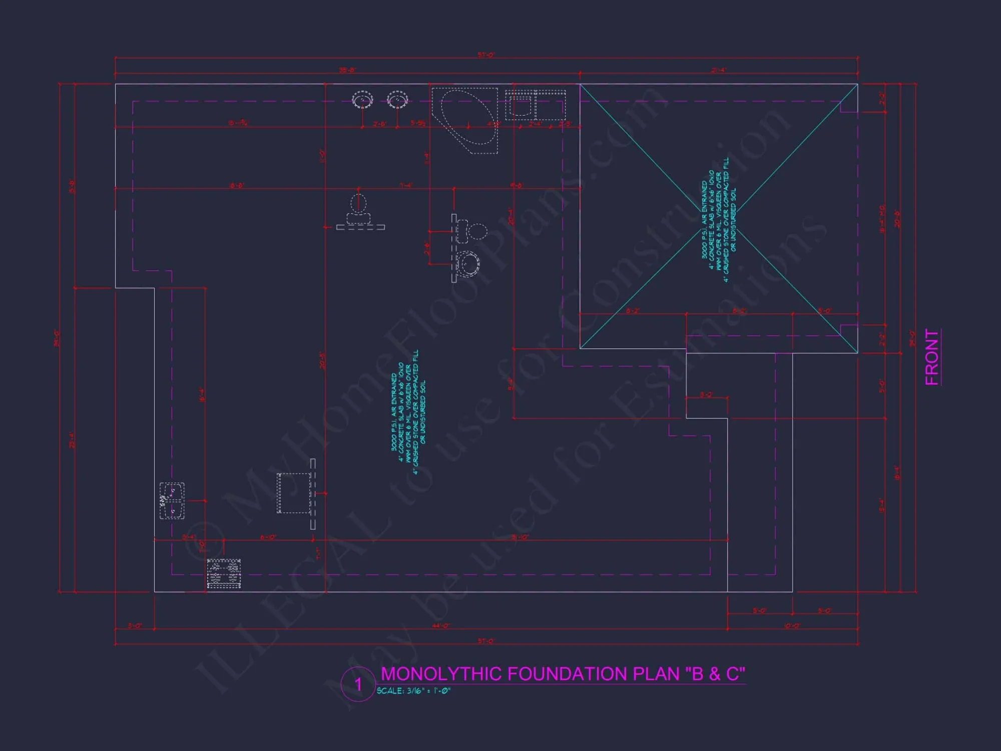 Traditional house Plan with 4 Beds, 2.5 Baths, and CAD Designs