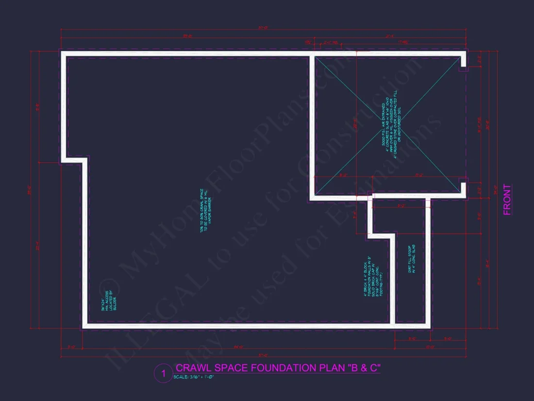 Traditional house Plan with 4 Beds, 2.5 Baths, and CAD Designs