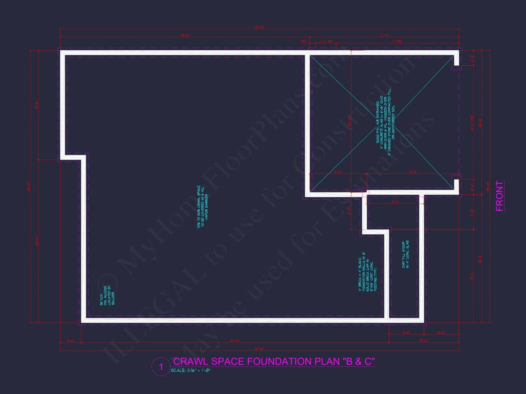 Traditional house Plan with 4 Beds, 2.5 Baths, and CAD Designs