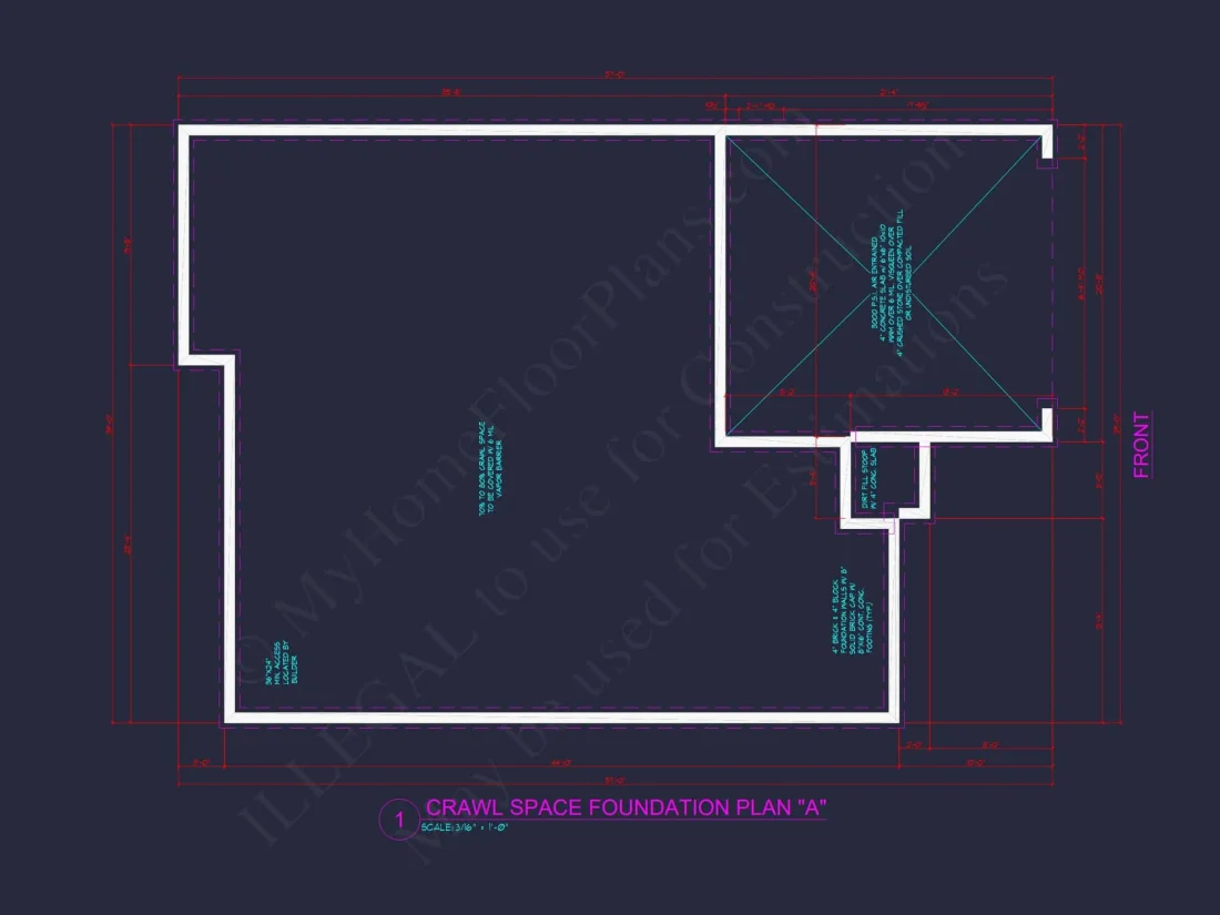 Traditional house Plan with 4 Beds, 2.5 Baths, and CAD Designs