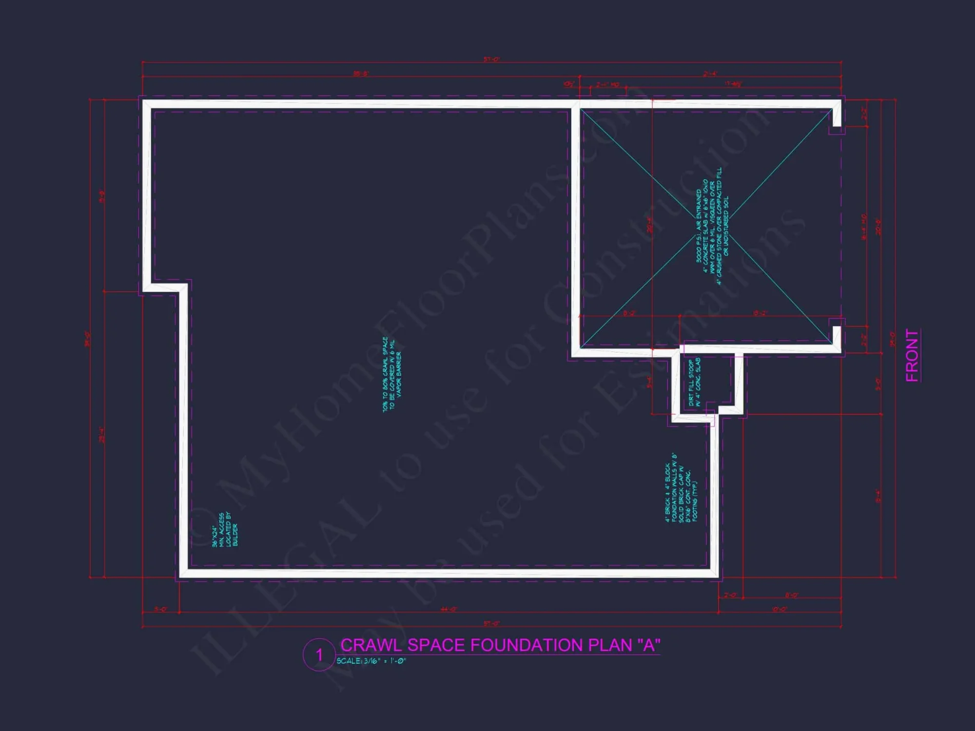 Traditional house Plan with 4 Beds, 2.5 Baths, and CAD Designs