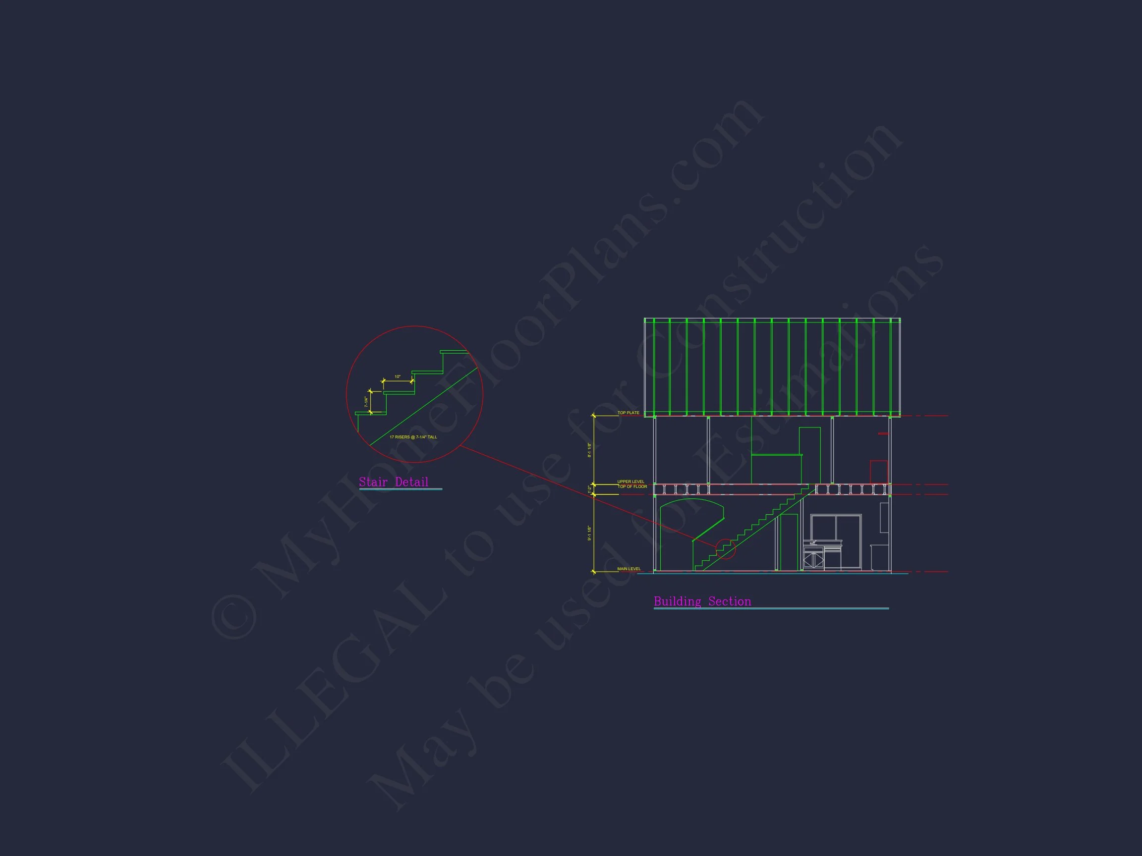 Craftsman house Plan with 28' Width, 40' Depth, and CAD Designs