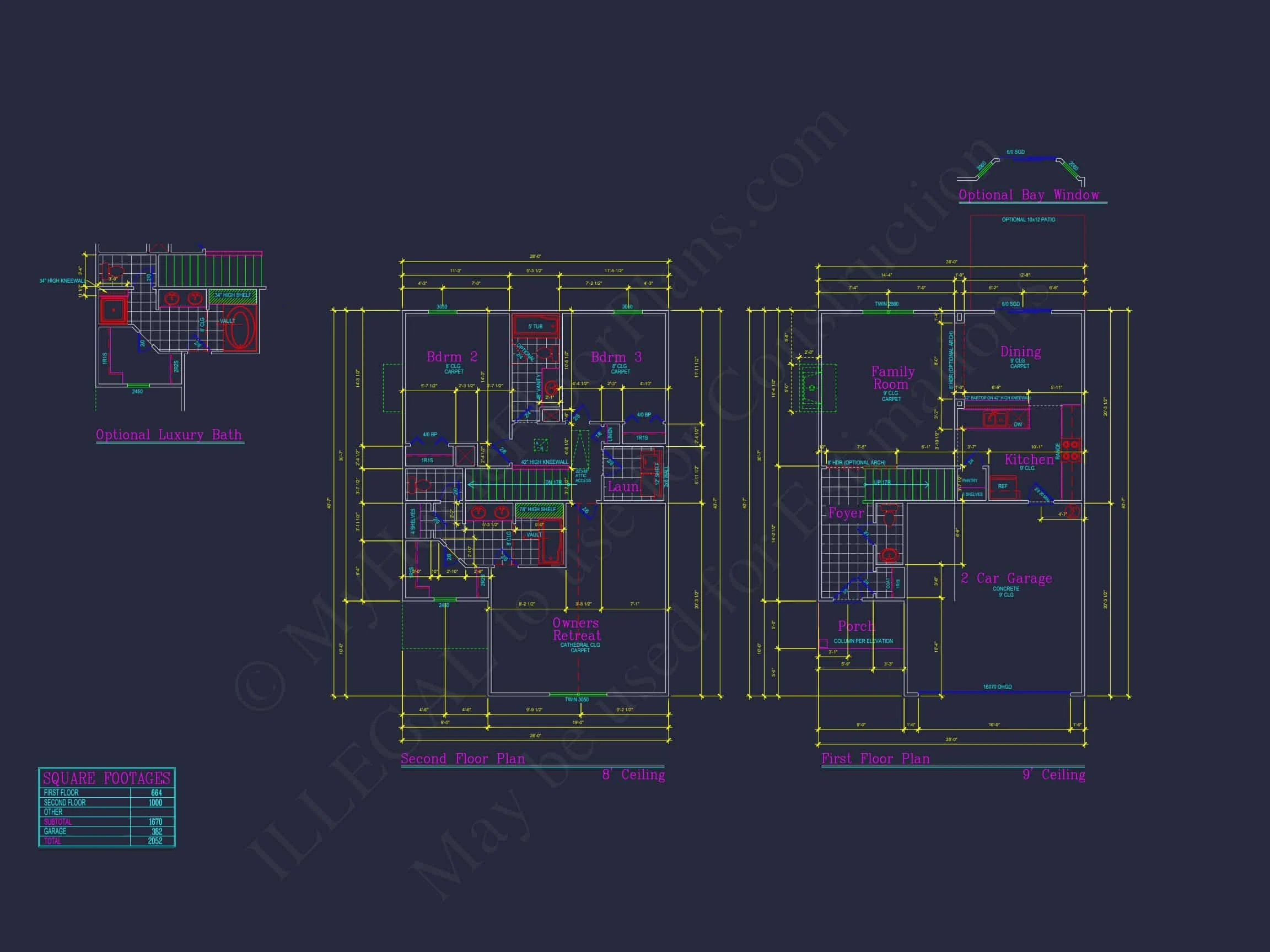 Craftsman house Plan with 28' Width, 40' Depth, and CAD Designs