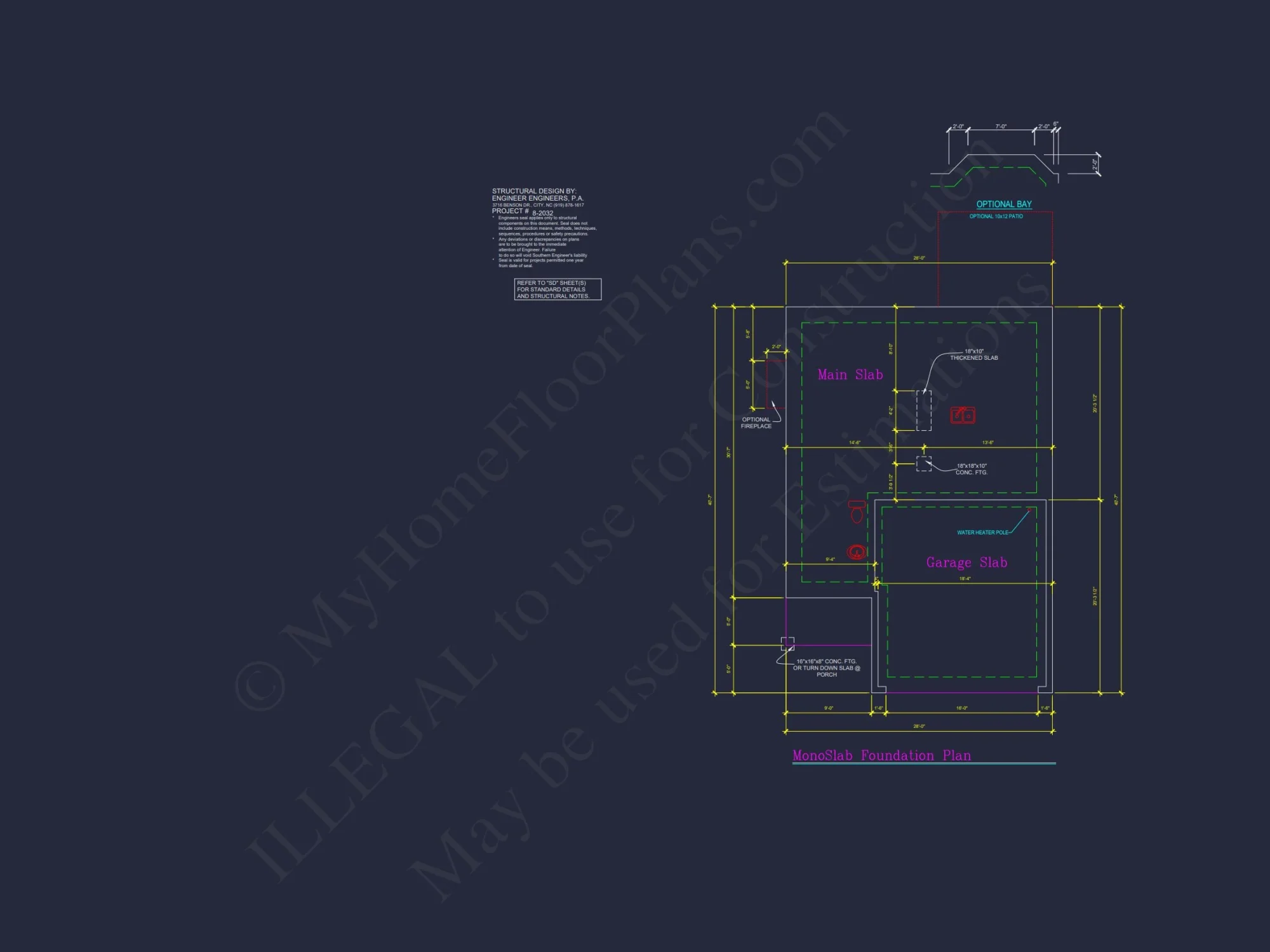 Craftsman house Plan with 28' Width, 40' Depth, and CAD Designs