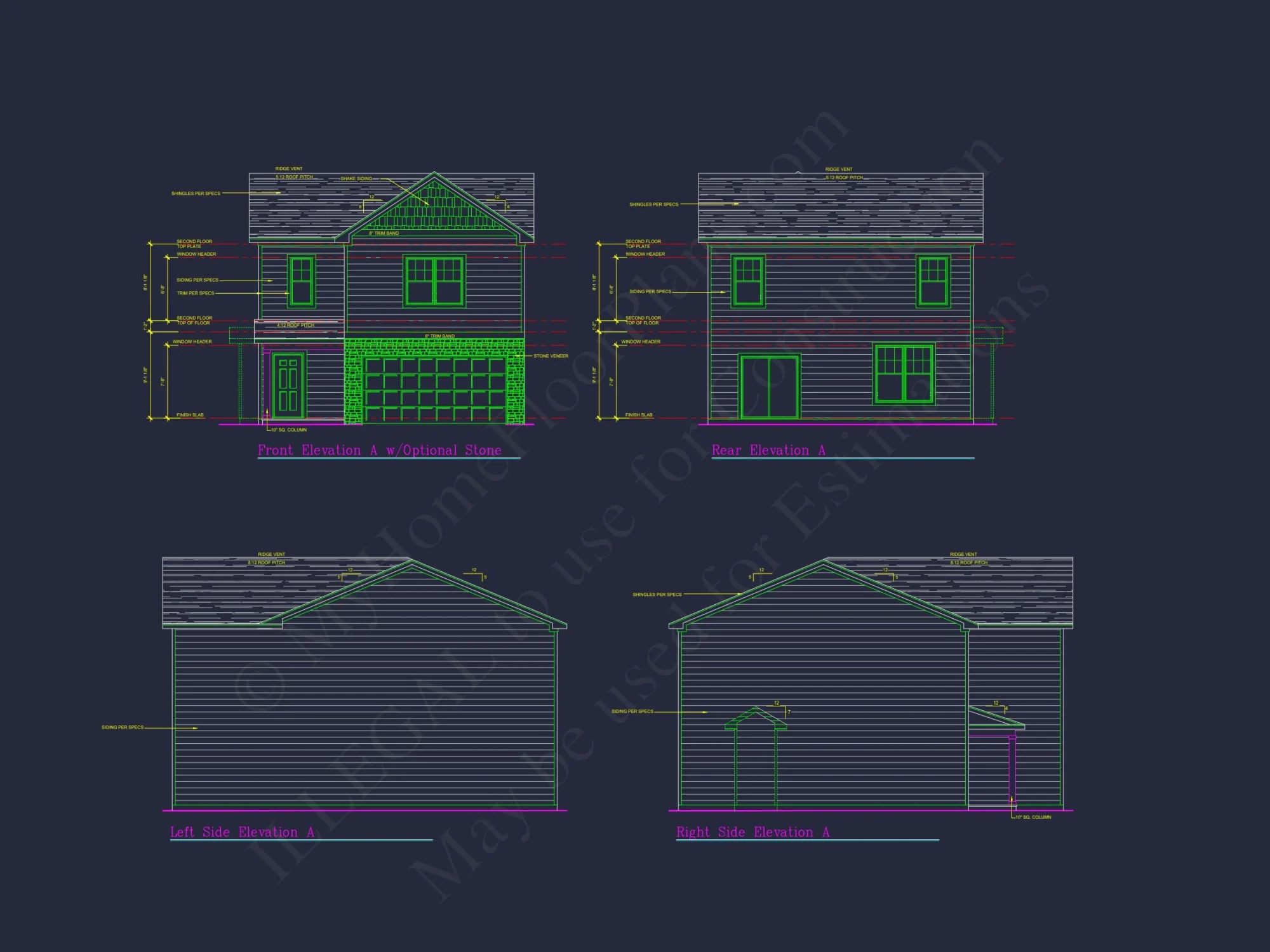 Craftsman house Plan with 28' Width, 40' Depth, and CAD Designs
