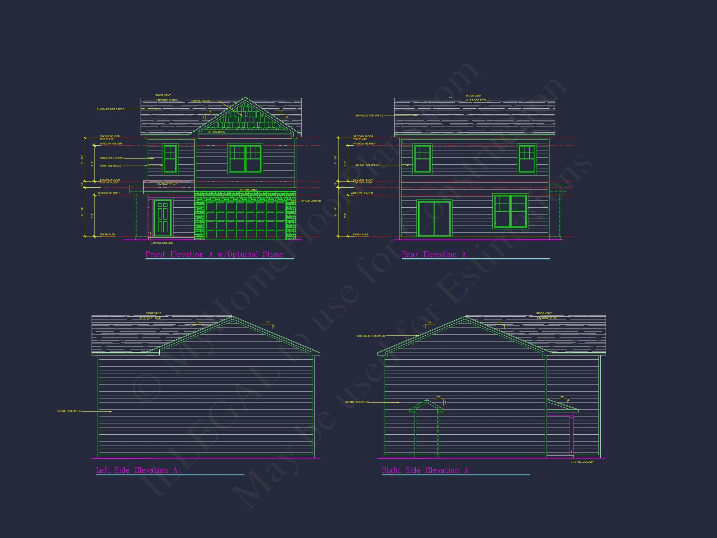 Craftsman house Plan with 28' Width, 40' Depth, and CAD Designs