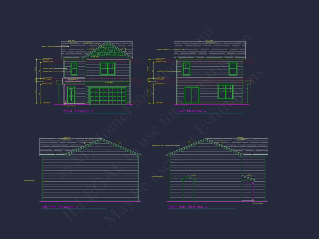 Craftsman house Plan with 28' Width, 40' Depth, and CAD Designs