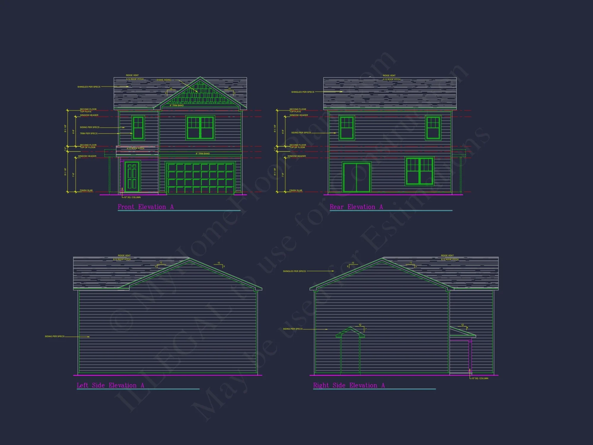 Craftsman house Plan with 28' Width, 40' Depth, and CAD Designs