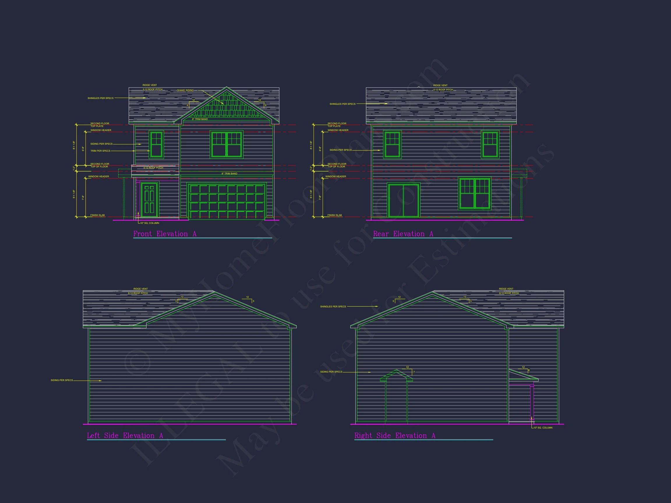 Craftsman house Plan with 28' Width, 40' Depth, and CAD Designs