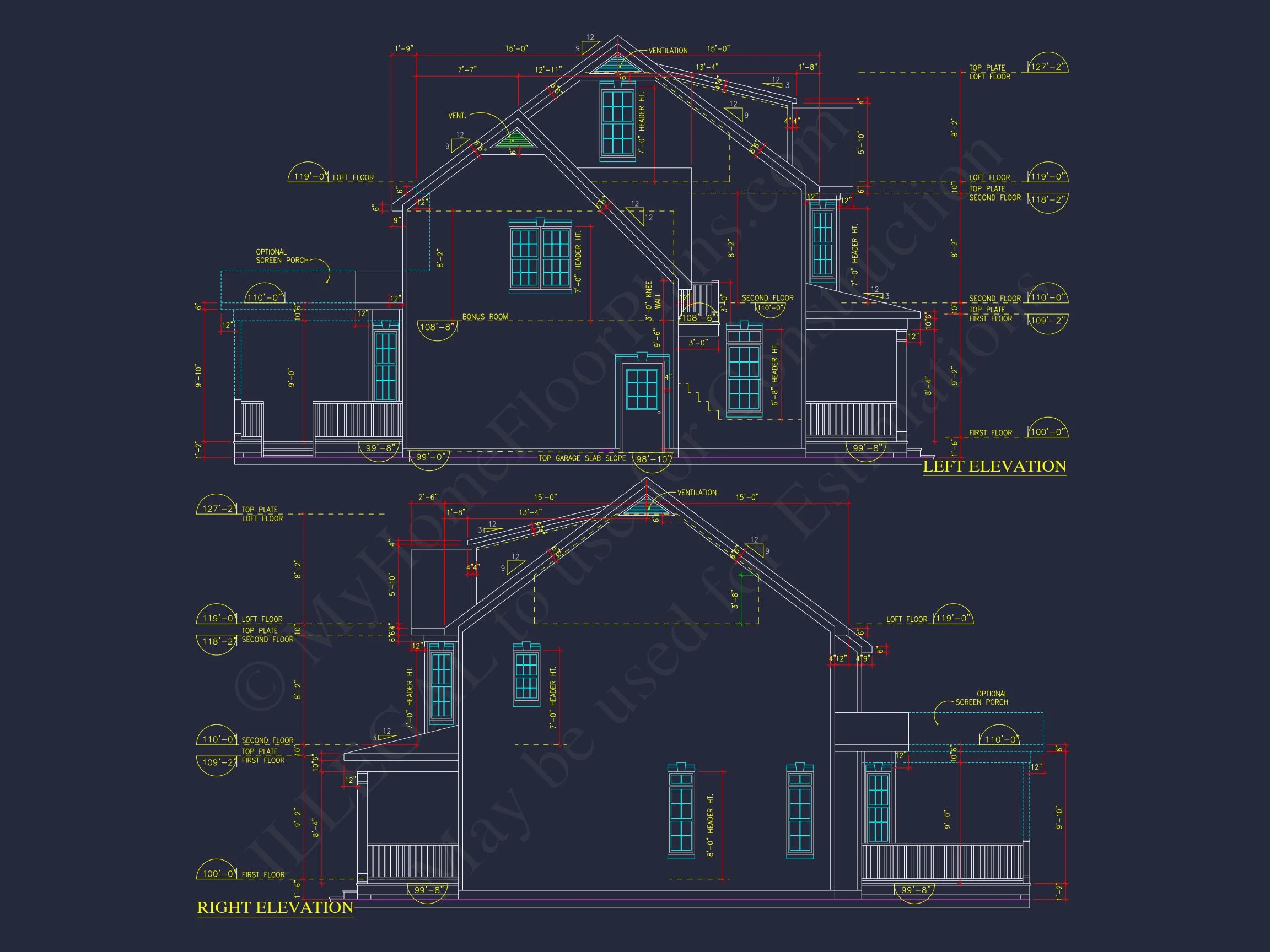 Elegant 2-Story house Plan with 2, 466 SF & CAD Designs