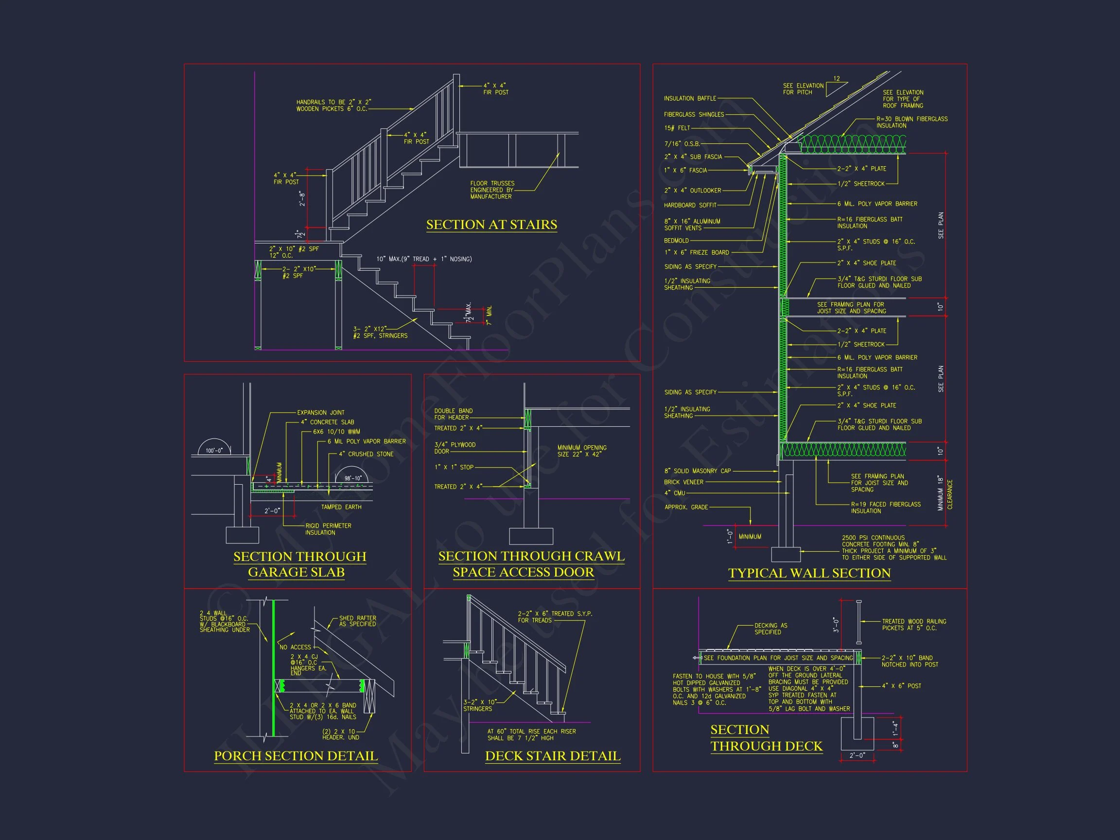 8-2005 HOUSE PLAN -New American Home Plan - 4-Bed, 3-Bath, 3,129 SF 17 house Floor Plan Blueprint Designs: Classic 4-Bedroom Layout