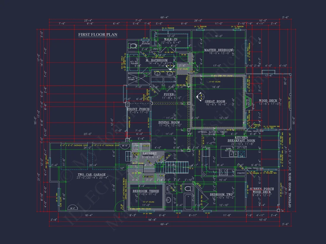 house Floor Plan Blueprint Designs: Classic 4-Bedroom Layout