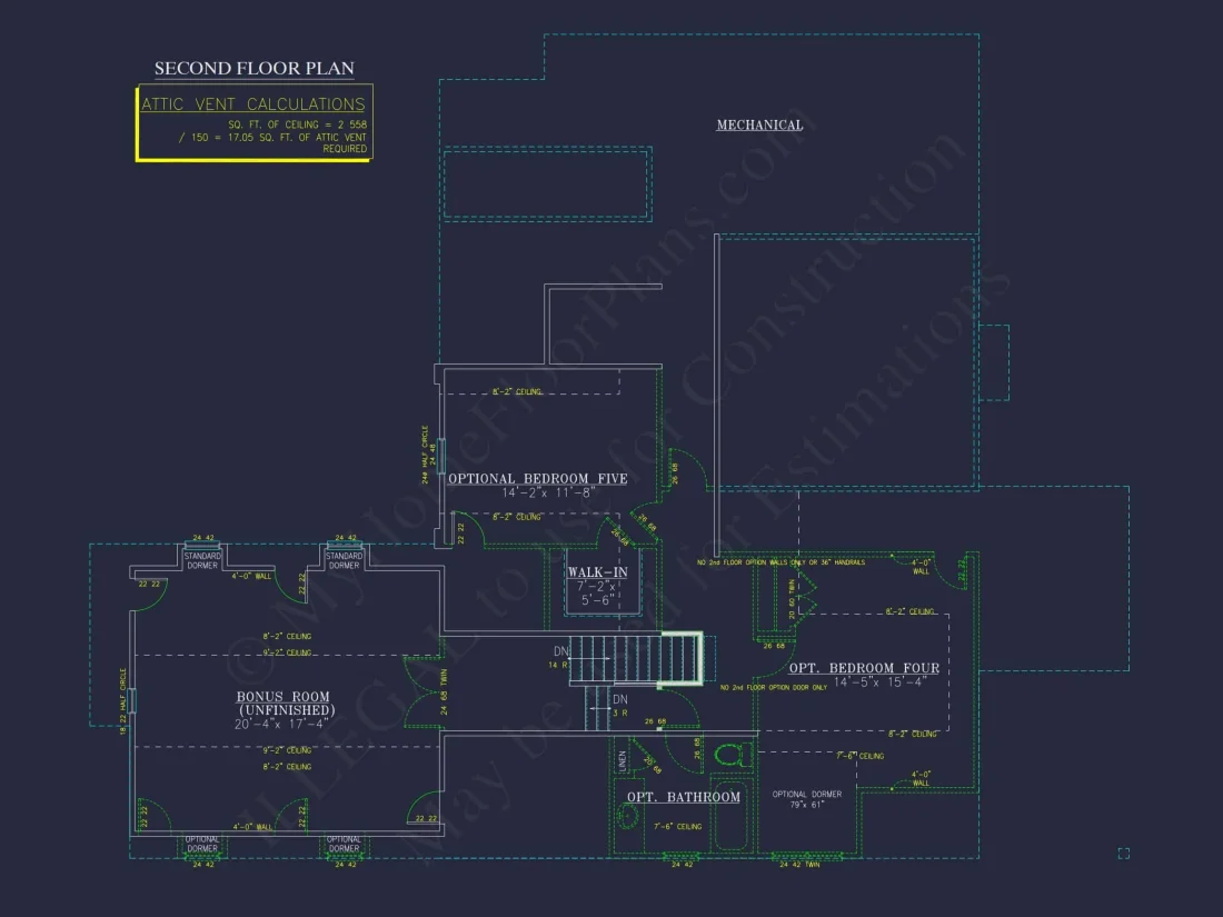 house Floor Plan Blueprint Designs: Classic 4-Bedroom Layout