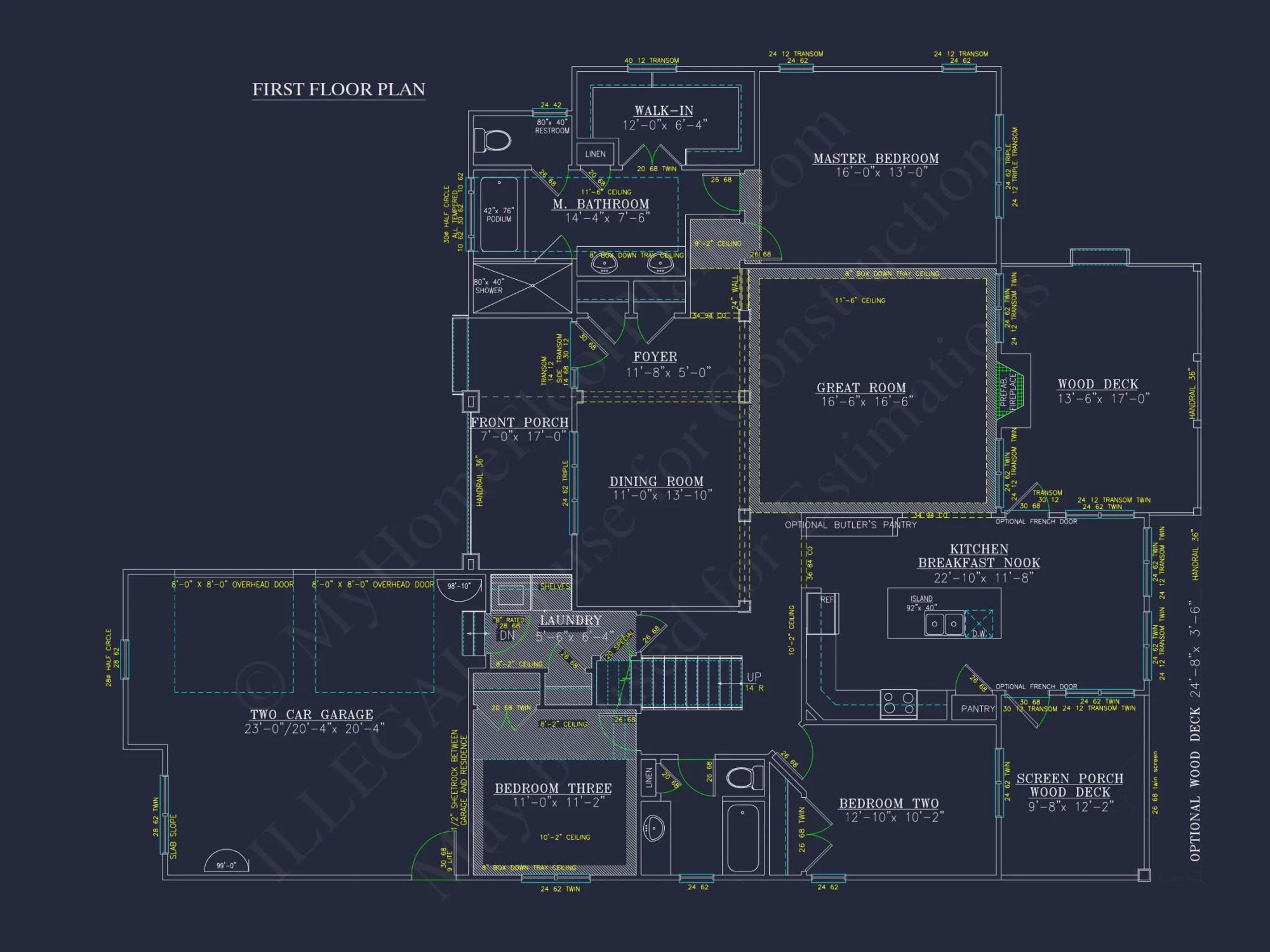 house Floor Plan Blueprint Designs: Classic 4-Bedroom Layout
