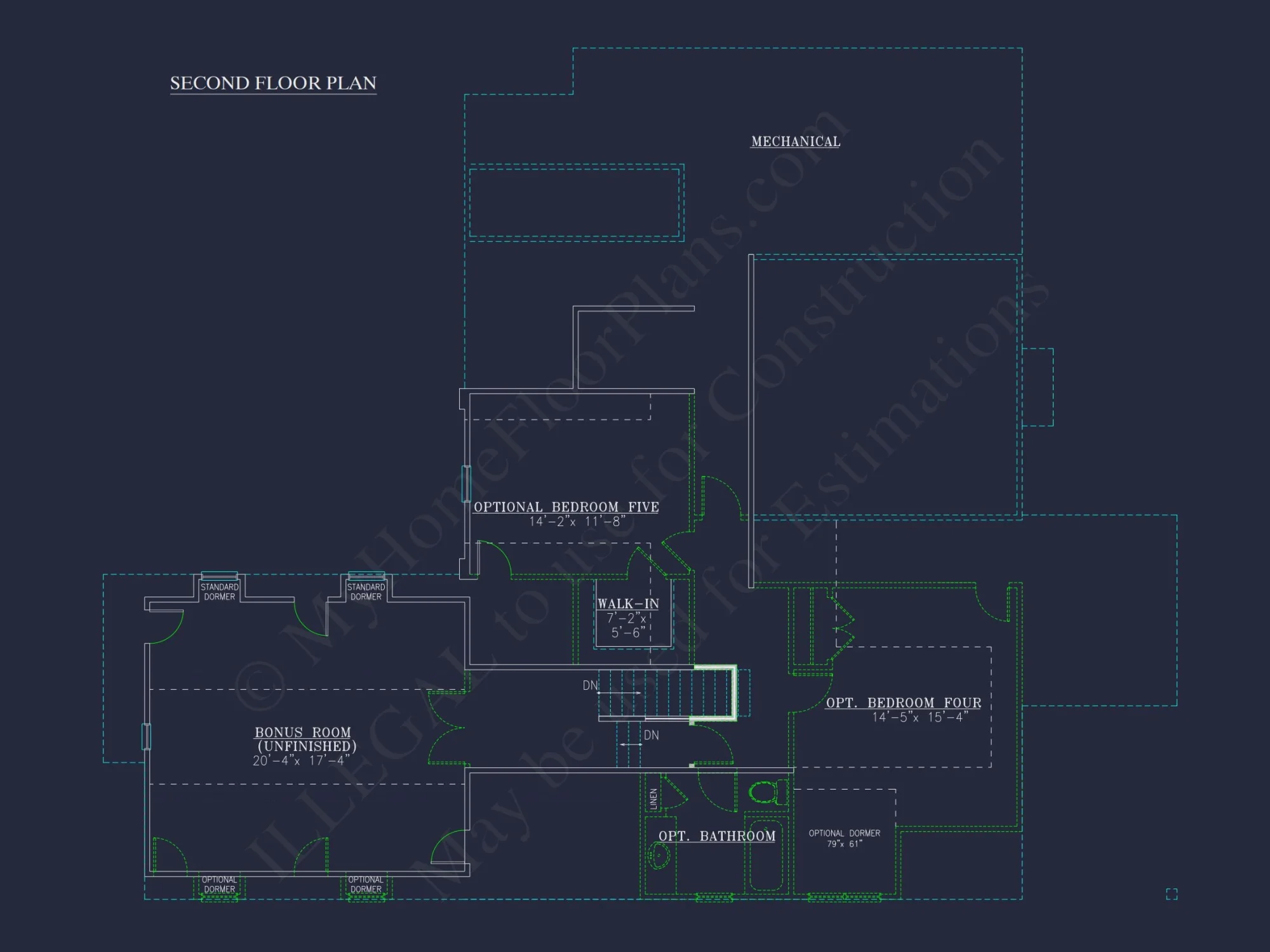 house Floor Plan Blueprint Designs: Classic 4-Bedroom Layout