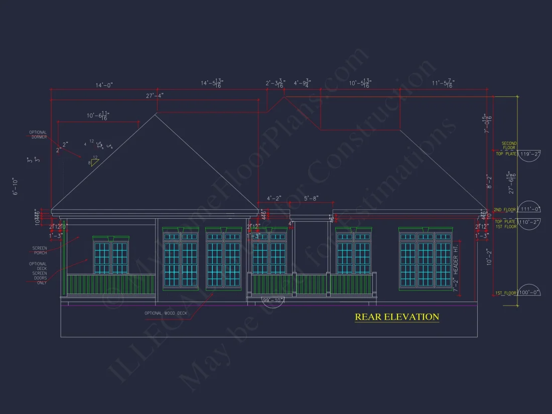 house Floor Plan Blueprint Designs: Classic 4-Bedroom Layout