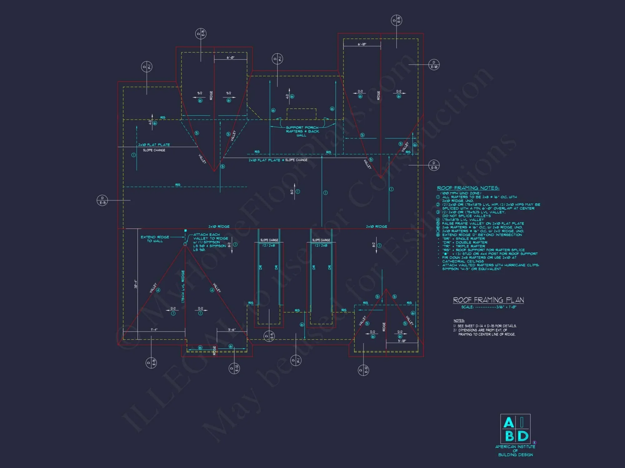 Modern Craftsman house Plan: CAD Floor Plan with 3 Bedrooms