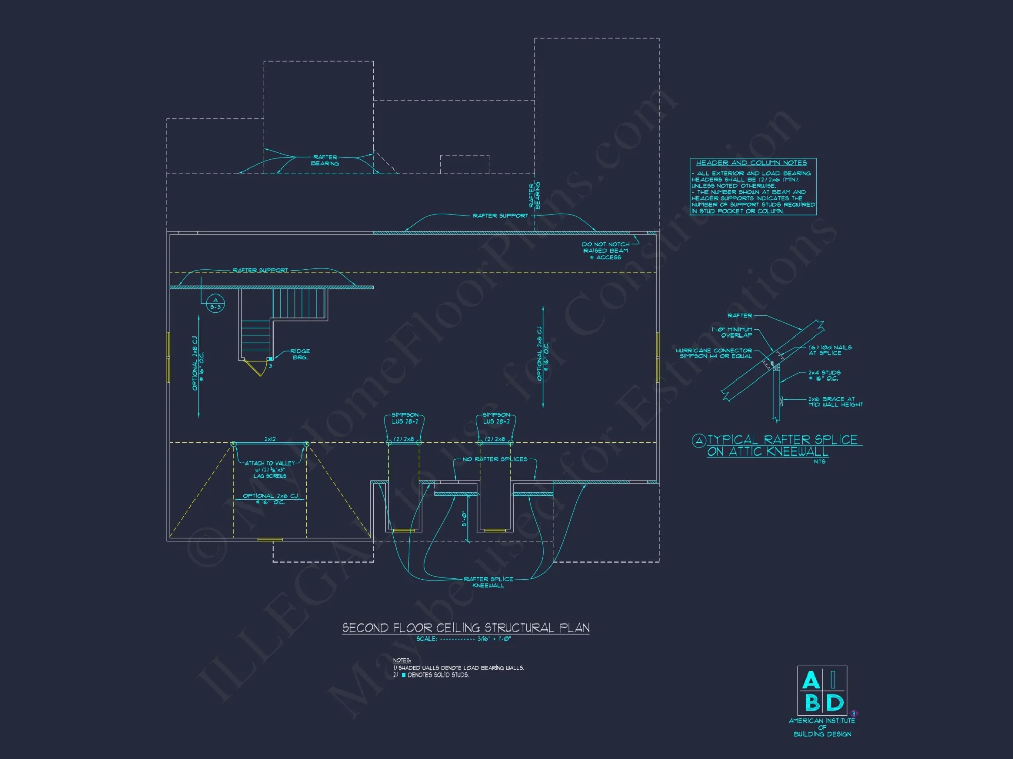Modern Craftsman house Plan: CAD Floor Plan with 3 Bedrooms