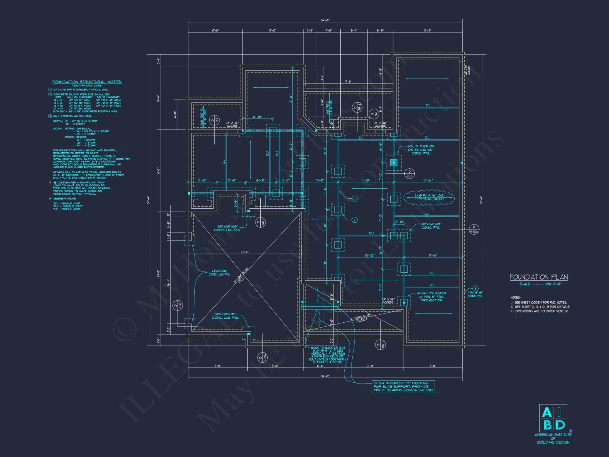 Modern Craftsman house Plan: CAD Floor Plan with 3 Bedrooms