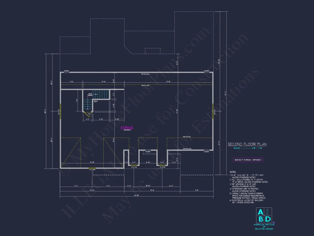 Modern Craftsman house Plan: CAD Floor Plan with 3 Bedrooms